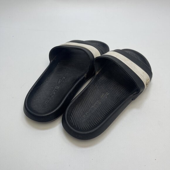 Lacoste Croco-Slide 120-3-US Wom Sz 7 US - Black / White Slip on Slides Sandals - Picture 2 of 16